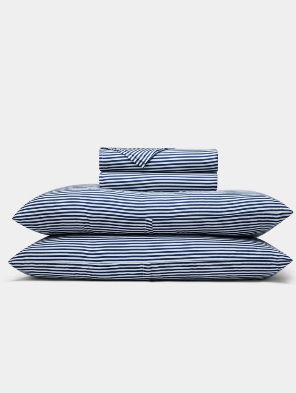 Cozy Earth Bamboo Sheet Set Classic Stripe In Pacific Blue